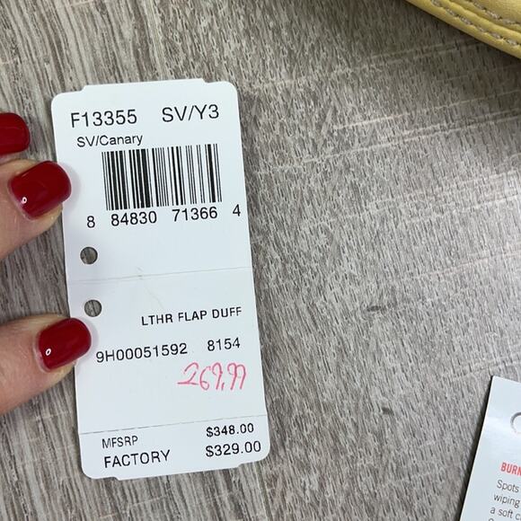 COACH Canary Yellow Crossbody Handbag Authentic Leather Flap Shoulder Bag F13355 - Picture 16 of 16